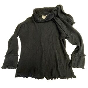 Vintage Cervelle black scarf knit sweater women’s size Large